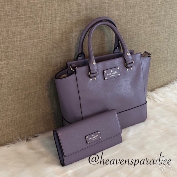 KATE SPADE CAMRYN WELLESLEY PURPLE SATCHEL/WALLET - Picture 5 of 8